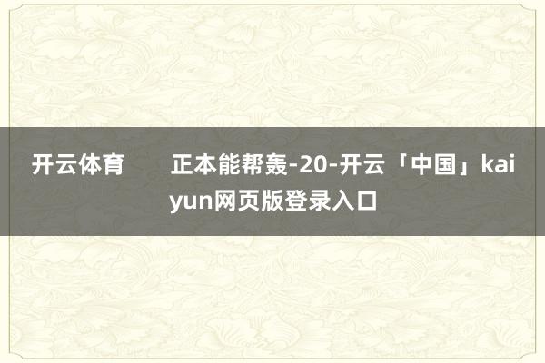 开云体育       正本能帮轰-20-开云「中国」kaiyun网页版登录入口