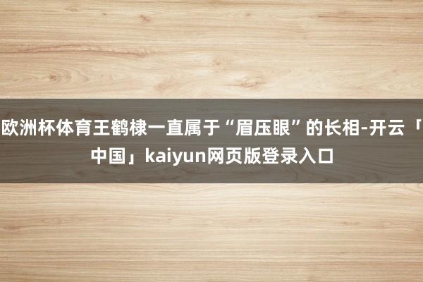 欧洲杯体育王鹤棣一直属于“眉压眼”的长相-开云「中国」kaiyun网页版登录入口