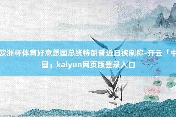 欧洲杯体育好意思国总统特朗普近日挟制称-开云「中国」kaiyun网页版登录入口