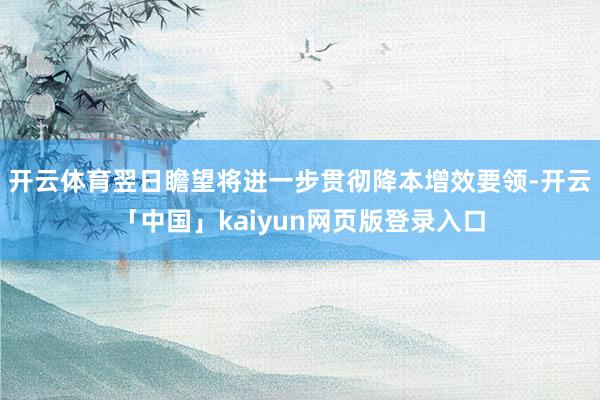 开云体育翌日瞻望将进一步贯彻降本增效要领-开云「中国」kaiyun网页版登录入口